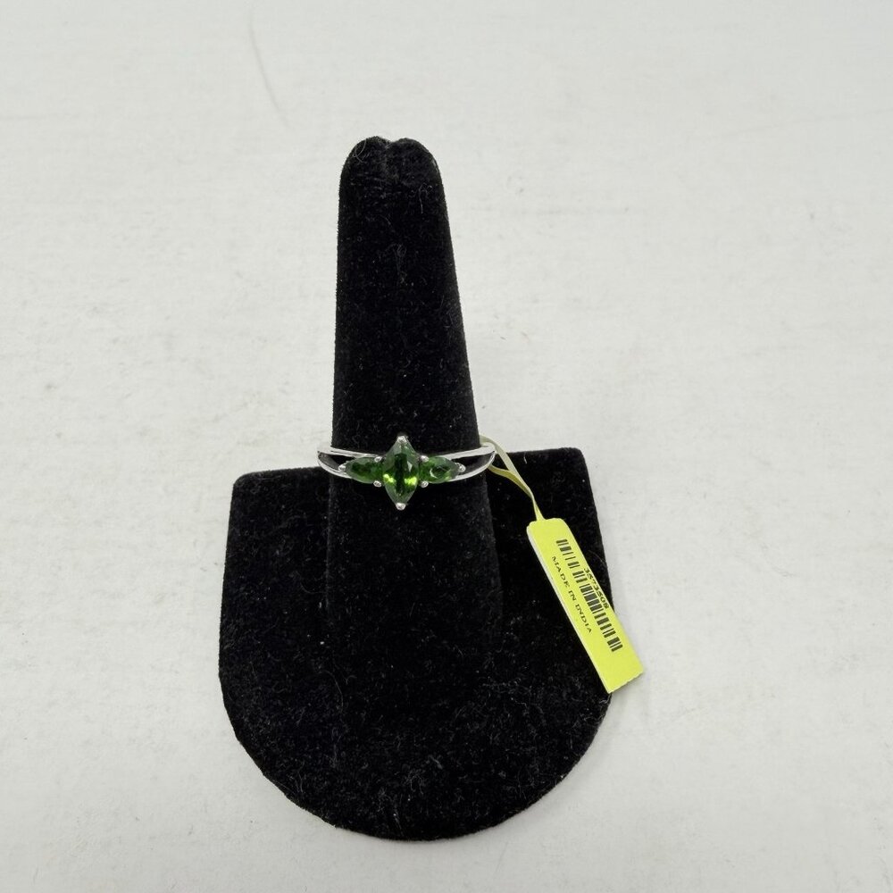 Shop LC Green Russian Diopside Size 9 Ring in Platinum Over Sterling Silver 5282